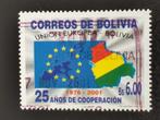 Bolivie 2001 - carte et drapeaux de la Bolivie et de l'UE, Timbres & Monnaies, Timbres | Amérique, Affranchi, Amérique du Sud