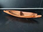 Houten aperitiefschaal in de vorm van een kano, Antiek en Kunst, Ophalen of Verzenden