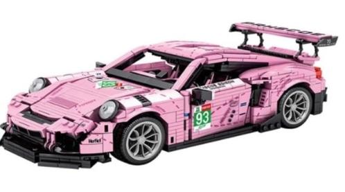 Bouwpakket - Roze Supercar (Porsche replica) - Nieuw, Hobby & Loisirs créatifs, Modélisme | Voitures & Véhicules, Neuf, Voiture