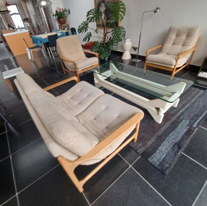 Mooi,tijdloos vintage salon in Scandinavische stijl, Maison & Meubles, Canapés | Coins salons complets, Utilisé, Enlèvement