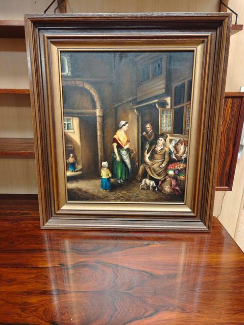 Authentiek olieverfschilderij, gesigneerd door Reemers, Antiek en Kunst, Kunst | Schilderijen | Klassiek, Ophalen