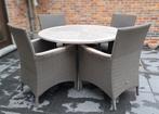 TUINSET HARTMANN – TAFEL EN 4 STOELEN, Tuin en Terras, Ophalen, 4 zitplaatsen, Zo goed als nieuw, Tuinset