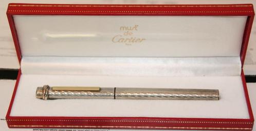 Zeldzame Cartier Sterling Zilveren Vulpen model Trinity, Verzamelen, Pennenverzamelingen, Gebruikt, Vulpen, Overige merken, Met doosje
