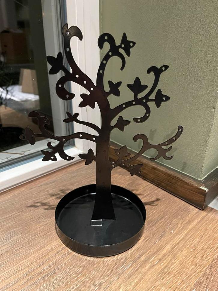 Sieradenhouder / Sieradenboom met bakje / zwart   , Bijoux, Sacs & Beauté, Bijoux pour enfant, Utilisé, Autres types, Noir, Enlèvement