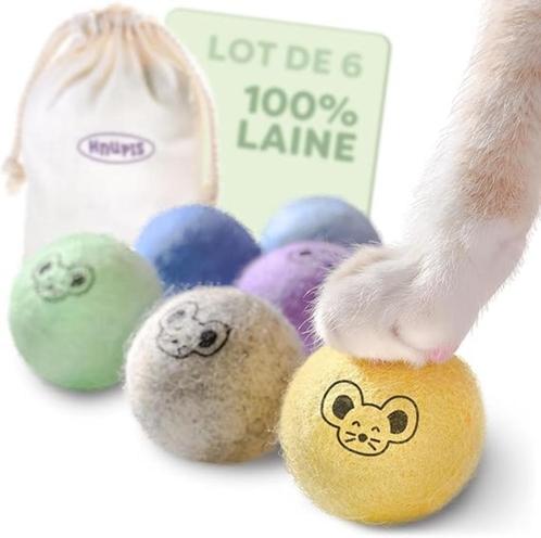 Kattenballen van vilt 6 wollen ballen GRATIS LEVERING, Dieren en Toebehoren, Kattenspeelgoed, Nieuw, Speelbal, Verzenden