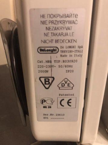 Delonghi Olie Radiator 2000W beschikbaar voor biedingen