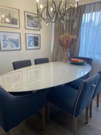 6 stijlvolle grijze stoelen., Ophalen, Grijs, Stof, Vijf, Zes of meer stoelen