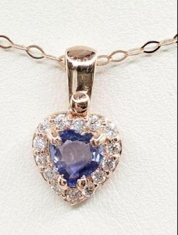 Collier - Or rose Tanzanite - Superbe et délicat à la fois