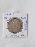 Egypte 10 piastres 1939 AG ZELDZAAM, Timbres & Monnaies, Monnaies | Afrique, Enlèvement ou Envoi, Égypte