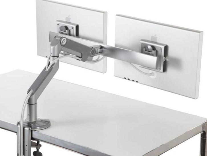 NIEUWE Humanscale M8 monitorarm 2 schermen max 27" (2x), Informatique & Logiciels, Moniteurs, Neuf, Réglable en hauteur, Rotatif