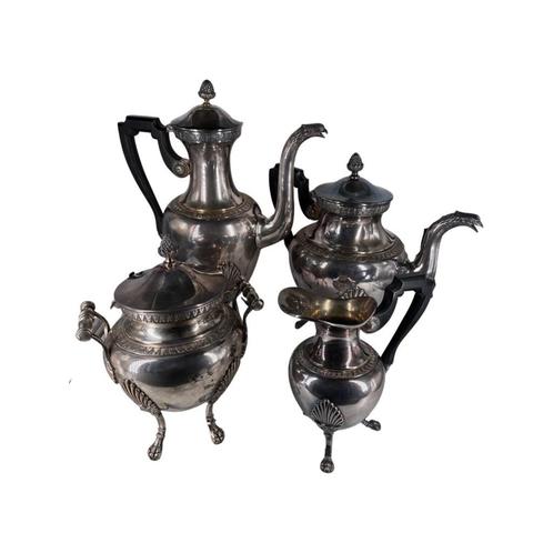 Empire-stijl koffie- en theeservies in zilver metaal, Antiek en Kunst, Antiek | Zilver en Goud, Zilver, Ophalen of Verzenden