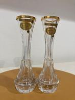 Twee kristallen vaasjes in boheems kristal, Antiek en Kunst, Ophalen of Verzenden