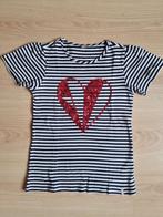 Gestreept T-shirt met hart - Esprit - maat 140-146, Kinderen en Baby's, Kinderkleding | Maat 146, Gebruikt, Meisje, Ophalen of Verzenden