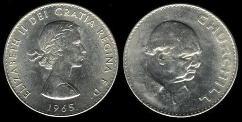 1 crown - Elizabeth II Churchill  -1965 €8 -4 stuks te koop, Postzegels en Munten, Munten | Europa | Niet-Euromunten, Losse munt