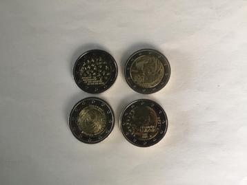 4 x 2 euromunten unc beschikbaar voor biedingen