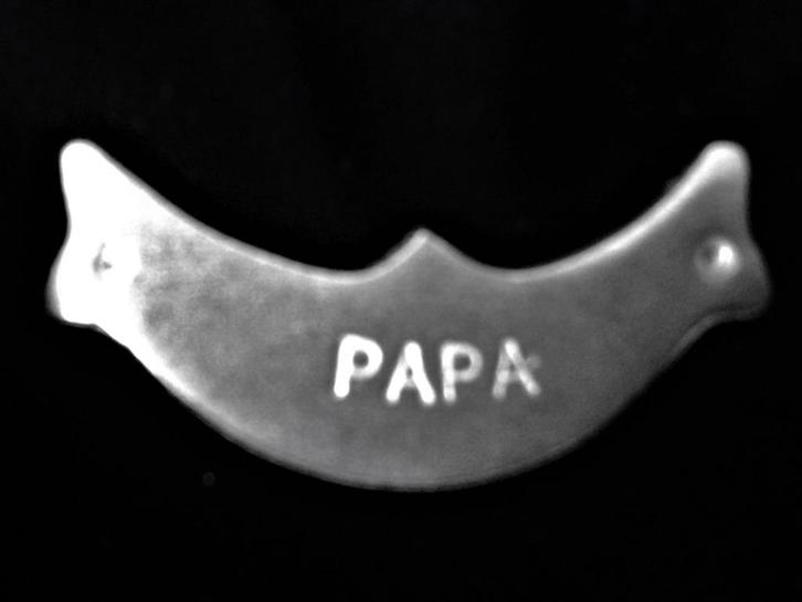Bedankje Tinnen plakketje PAPA - set 4 stuks, Kinderen en Baby's, Kraamcadeaus en Geboorteborden, Nieuw, Kraamcadeau, Ophalen