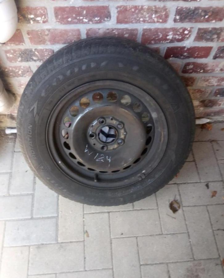 1 15-inch Mercedes stalen velg (5×112), Auto-onderdelen, Overige Auto-onderdelen, Mercedes-Benz, Gebruikt, Ophalen of Verzenden