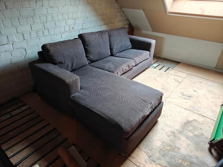 GRATIS grijze stoffen zetel te geef, Maison & Meubles, Canapés | Coins salons complets, Utilisé, Enlèvement