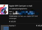 Apple store gift card 65 eur, Tickets en Kaartjes, Cadeaubon, Warenhuis- of Winkelbon