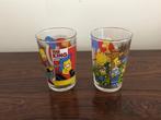 The Simpsons Set van 2 retro glazen The king / indiaan totem, Verzamelen, Glas en Drinkglazen, Ophalen of Verzenden