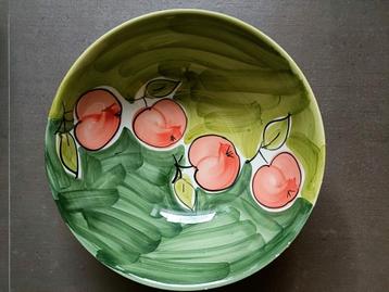 Grand saladier peint à la main 31 cm beschikbaar voor biedingen