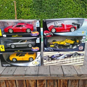 6 x 1/18 Hot Wheels Ferrari + F1 beschikbaar voor biedingen