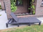 ligbed grijs met kussen, Tuin en Terras, Ligbedden, Ophalen, Zo goed als nieuw, Kunststof, Verstelbaar