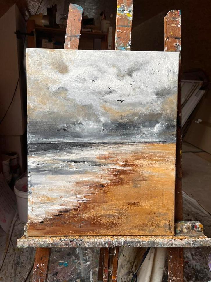 Schilderij zee en rust door Mk Art, Antiek en Kunst, Kunst | Schilderijen | Modern, Ophalen of Verzenden