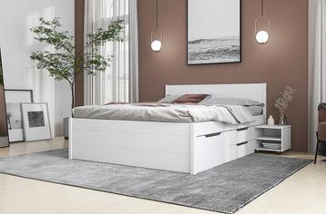Tweepersoons massief grenen bed in Wit. 140, 160 of 180 beschikbaar voor biedingen