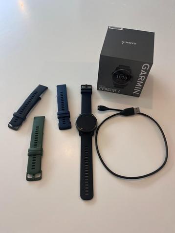 Smartwatch Garmin Vivoactive 4 zwart 45mm+3bandjes-Gebruikt