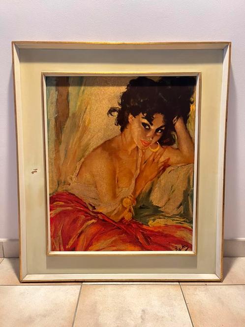 Reproductie van “De jonge zigeuner” door C. Roka, Antiek en Kunst, Kunst | Schilderijen | Klassiek, Ophalen