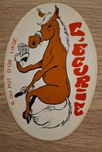 F: Sticker Bar cafe Ecurie Luik paard stripfiguur, Ophalen of Verzenden, Zo goed als nieuw, Bedrijf of Vereniging