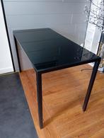 Eetkamertafel met glazen blad 120x60x74h, Huis en Inrichting, Tafels | Eettafels, Ophalen, Metaal