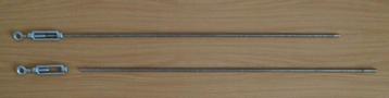 2x draadstang inox 1m 12mm diameter met spanschroef oog. beschikbaar voor biedingen