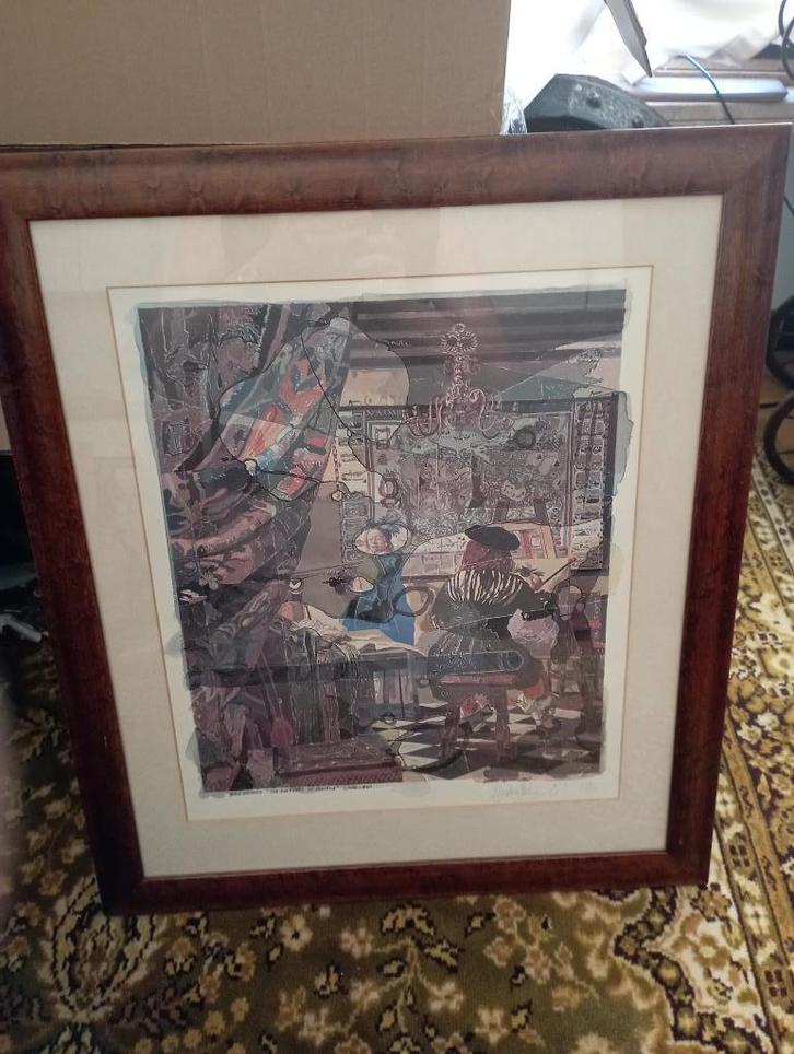557) Richard Allen "after Vermeer" the allegory of painting, Antiek en Kunst, Kunst | Litho's en Zeefdrukken, Ophalen