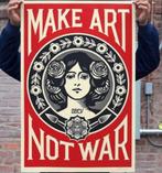 ‘Make Art Not War’, Shepard Farey (Obey) | Gesigneerd!, Antiquités & Art, Art | Lithographies & Sérigraphies, Enlèvement ou Envoi