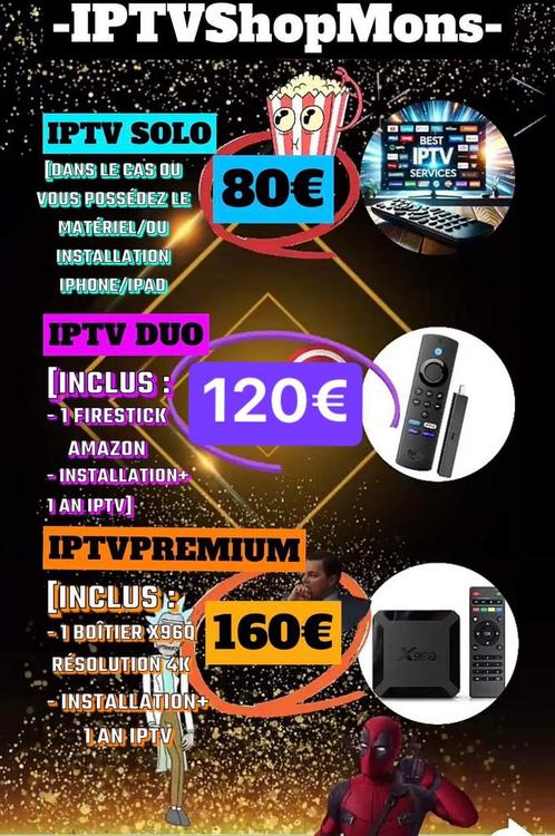 Abonnement IPTV 4K PREMIUM | 100.000 Chaîne ; films & séries, TV, Hi-fi & Vidéo, Lecteurs vidéo, Neuf