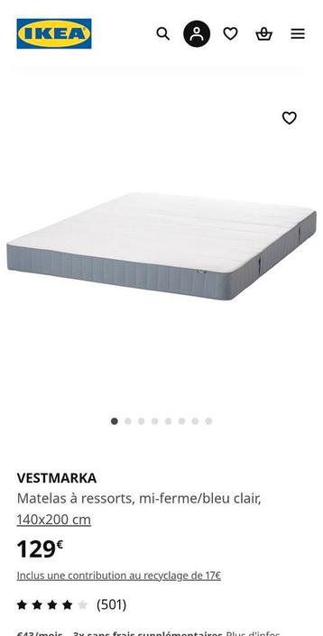 Matelas Ikea, Enlèvement, Utilisé, Matelas