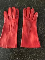Rode lederen handschoenen, Kleding | Dames, Mutsen, Sjaals en Handschoenen, ANDERE, Verzenden, Zo goed als nieuw, Maat 36 (S)