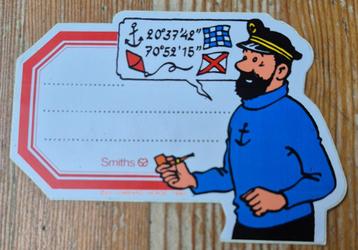 Kuifje sticker Smiths 1980 Hergé Tintin, Enlèvement ou Envoi, Tintin, Comme neuf, Image, Affiche ou Autocollant