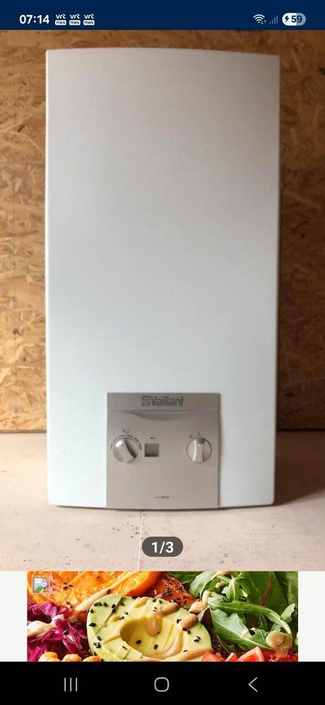 Doorstromer VAILLANT 17/14 L/MIN TOPTOESTAND REGENWATER 180€, Doe-het-zelf en Bouw, Chauffageketels en Boilers, Zo goed als nieuw