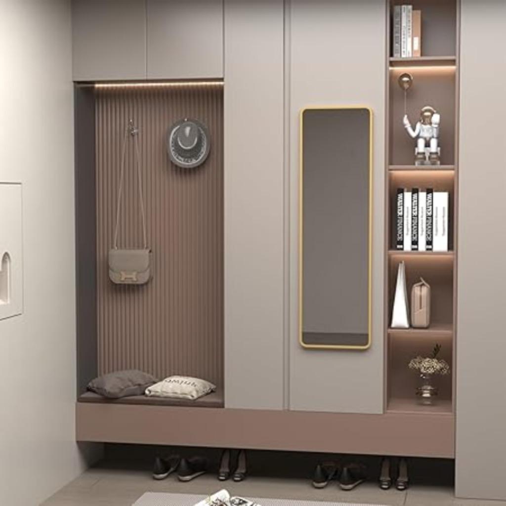 Grand miroir mural avec cadre doré | Nouveau, Neuf, -, -, Exyglo