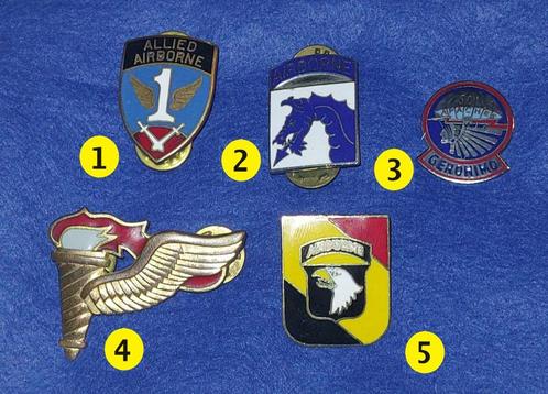WW2 PINS divers US Airborne. Prix voir descriptions, Collections, Objets militaires | Général, Armée de terre, Enlèvement ou Envoi