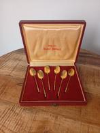Set van 6 vergulde mokkalepels van Orfèvrerie Saint-Médard., Antiek en Kunst, Ophalen of Verzenden