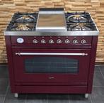 🔥Luxe Fornuis Boretti 90 cm Bordeaux rood + rvs Fry-top, Elektronische apparatuur, Fornuizen, 60 cm of meer, Ophalen of Verzenden