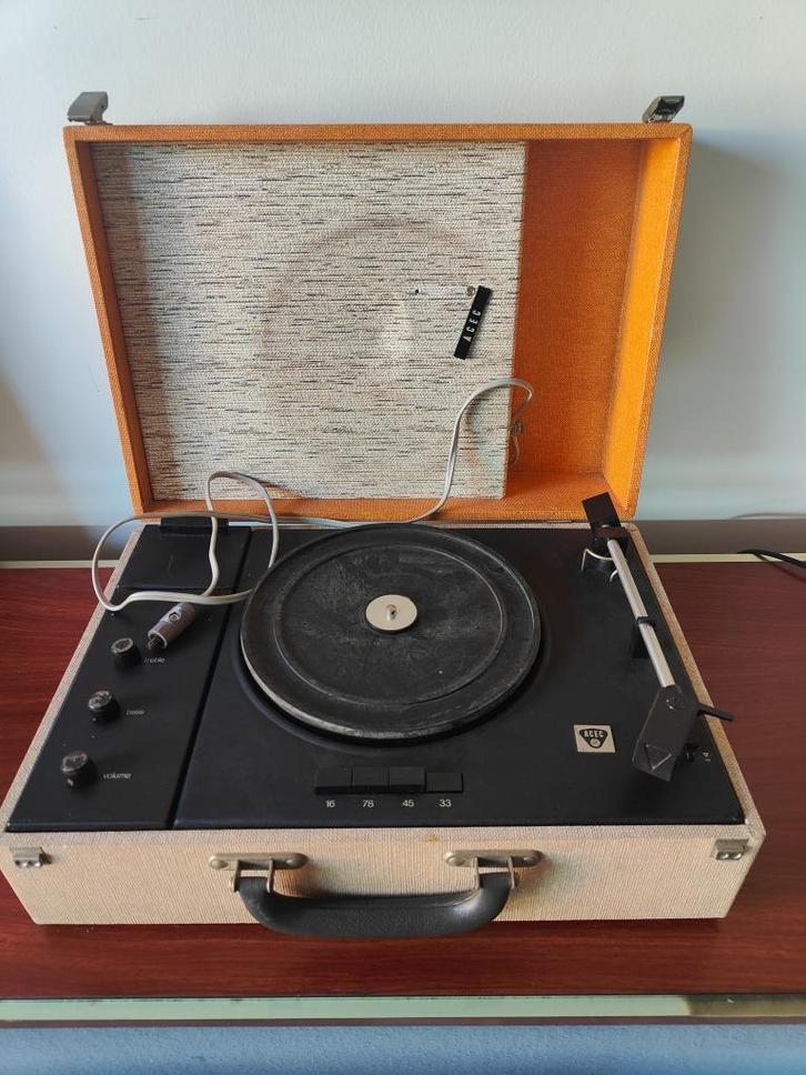 ACEC kofferplatenspeler (1960 - 1970), Audio, Tv en Foto, Platenspelers, Gebruikt, Platenspeler, Overige merken, Pitch-regelaar