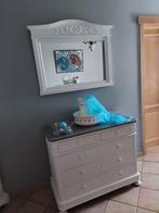 Lavabo voor decoratie wit met grijs marmer en spiegel, Huis en Inrichting, Kasten | Dressoirs, Overige materialen, 100 tot 150 cm