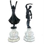 Uitzonderlijk zeldzaam koppel art deco sculpturen in brons, Antiek en Kunst, Kunst | Beelden en Houtsnijwerken, Ophalen of Verzenden