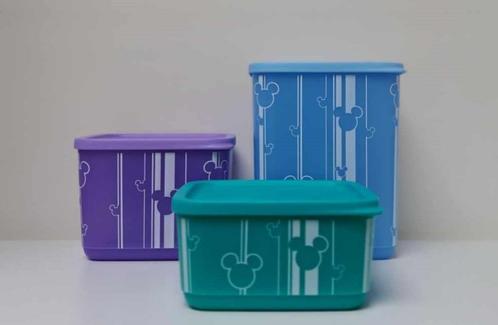 Tupperware Grote Set - Cubix « Disney » Promo, Huis en Inrichting, Keuken | Tupperware, Nieuw, Bus of Trommel, Blauw, Groen, Wit