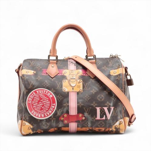 Louis Vuitton Speedy 30 zomerkoffer, Handtassen en Accessoires, Tassen | Damestassen, Gebruikt, Handtas, Bruin, Ophalen of Verzenden